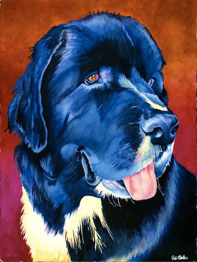 Lucille: Signed Print from original watercolor dog painting.