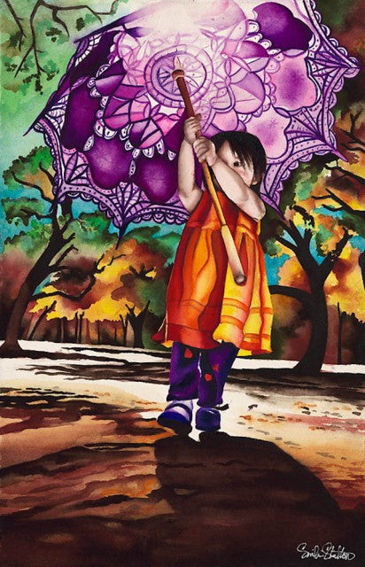 Parasol: Signed Print from original watercolor painting.