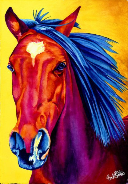 Rio: Signed Print from original watercolor arabian horse painting.